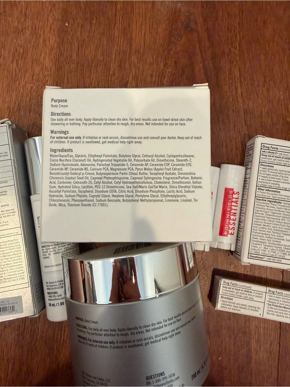 Rodan + Fields Lip & Skincare Set with Silver Packaging and Neutral Lip Shades